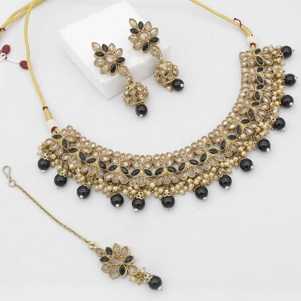 Manisha Jewellery Gold Plated Crystal Stone Choker Necklace Set