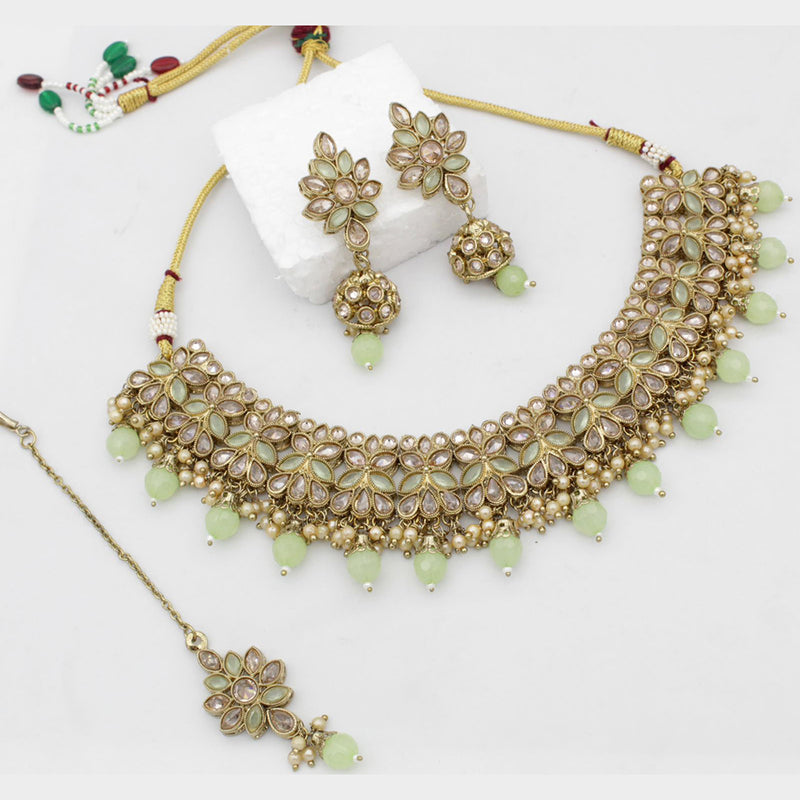 Manisha Jewellery Gold Plated Crystal Stone Choker Necklace Set