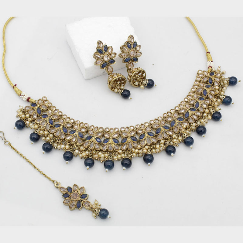 Manisha Jewellery Gold Plated Crystal Stone Choker Necklace Set