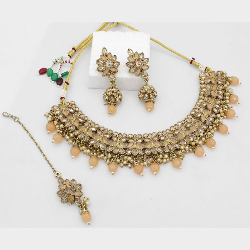 Manisha Jewellery Gold Plated Crystal Stone Choker Necklace Set