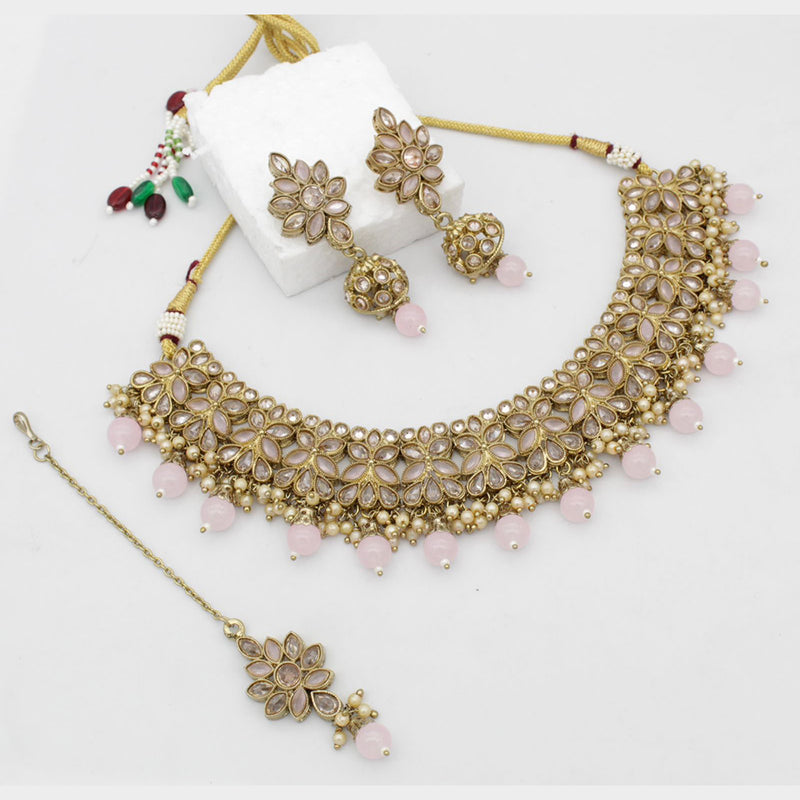 Manisha Jewellery Gold Plated Crystal Stone Choker Necklace Set