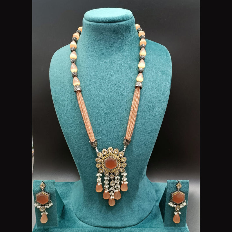 Manisha Jewellery Gold Plated Crystal Stone & Beads Long Necklace Set