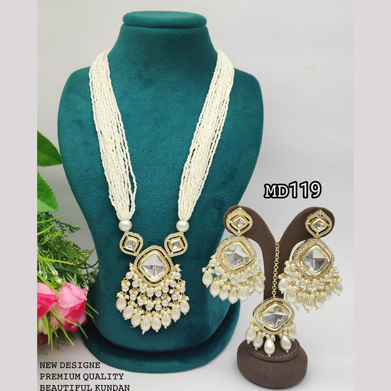 Manisha Jewellery Gold Plated Kundan Stone Long Necklace Set