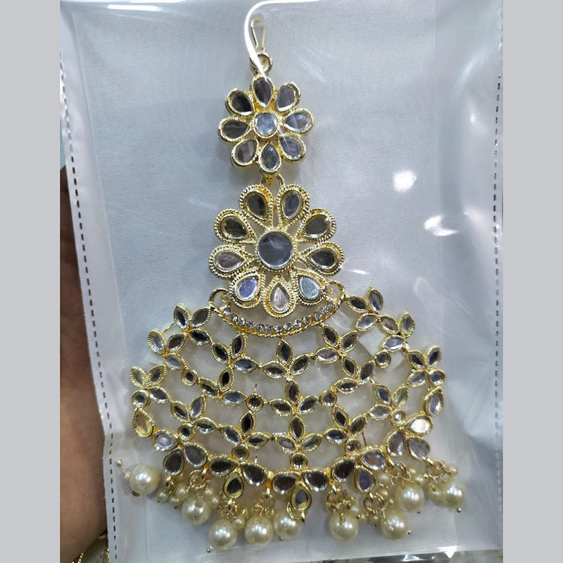 Manisha Jewellery Gold Plated Mirror Work Maangtikka