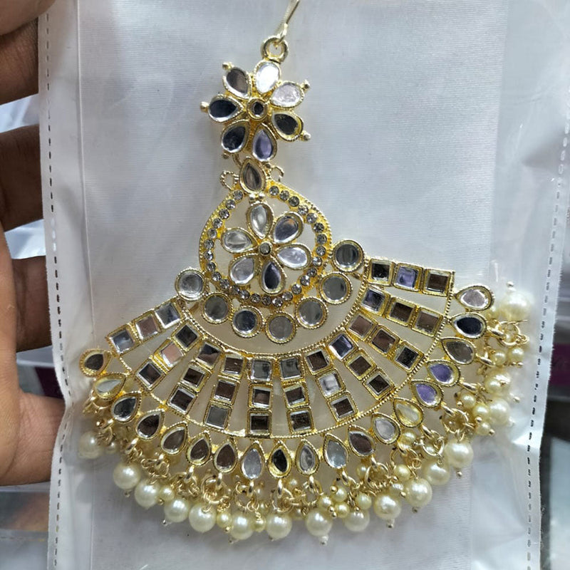 Manisha Jewellery Gold Plated Mirror Work Maangtikka