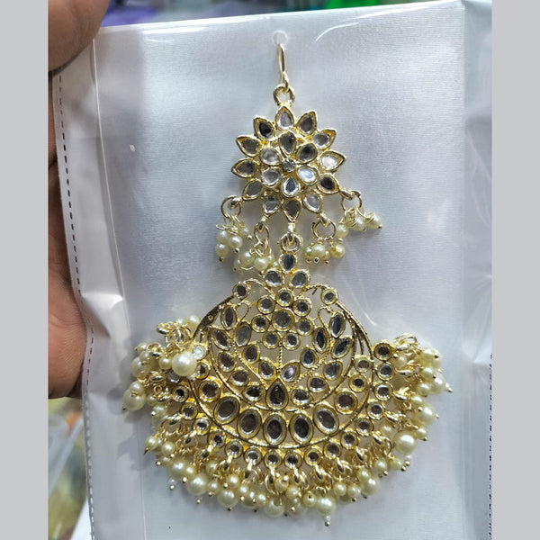 Manisha Jewellery Gold Plated Mirror Work Maangtikka