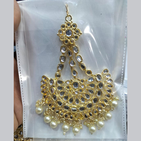 Manisha Jewellery Gold Plated Mirror Work Maangtikka