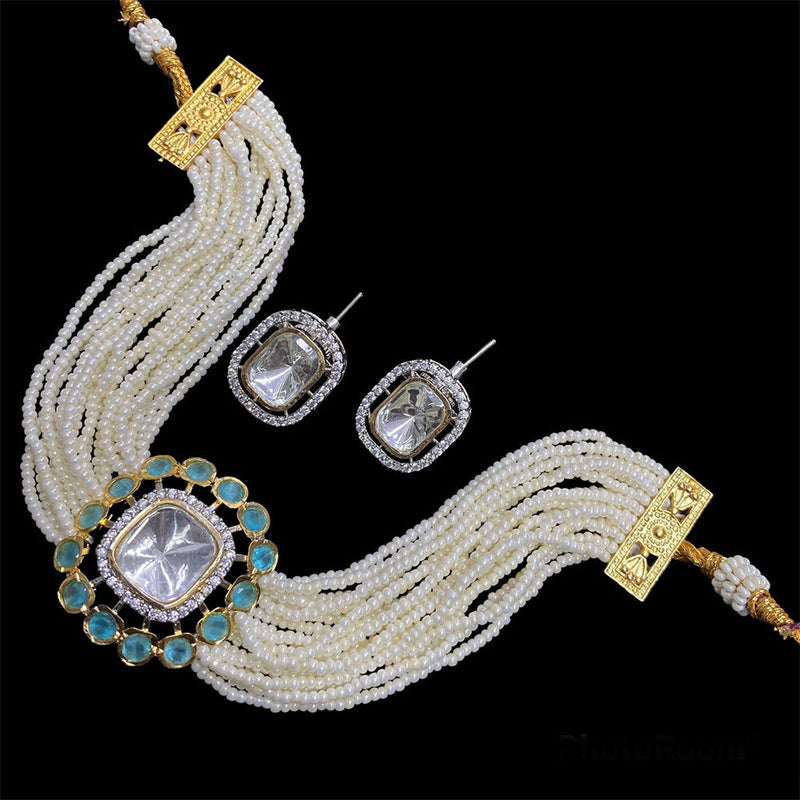 Manisha Jewellery Crystal Stone & Beads Choker Necklace Set