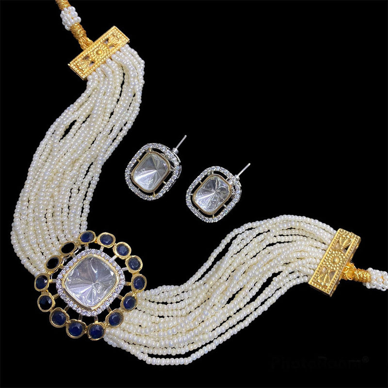 Manisha Jewellery Crystal Stone & Beads Choker Necklace Set