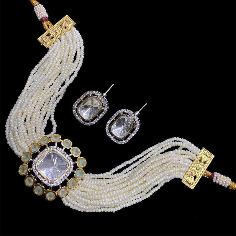 Manisha Jewellery Crystal Stone & Beads Choker Necklace Set