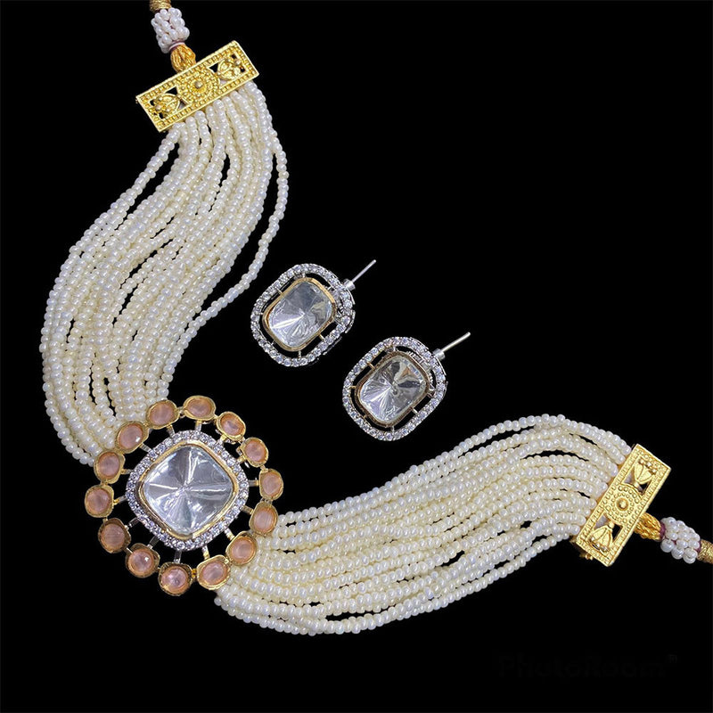 Manisha Jewellery Crystal Stone & Beads Choker Necklace Set