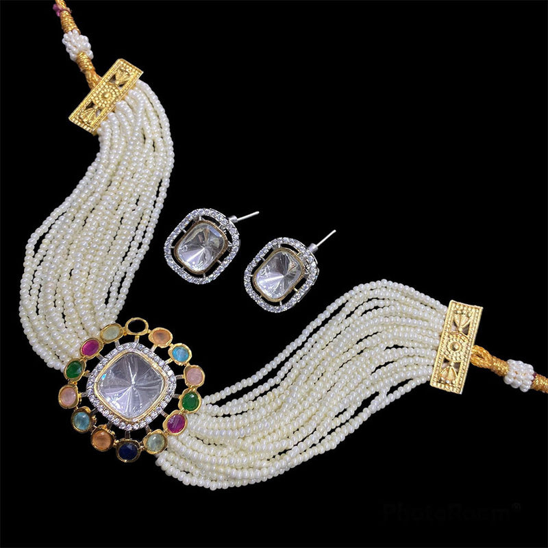 Manisha Jewellery Crystal Stone & Beads Choker Necklace Set