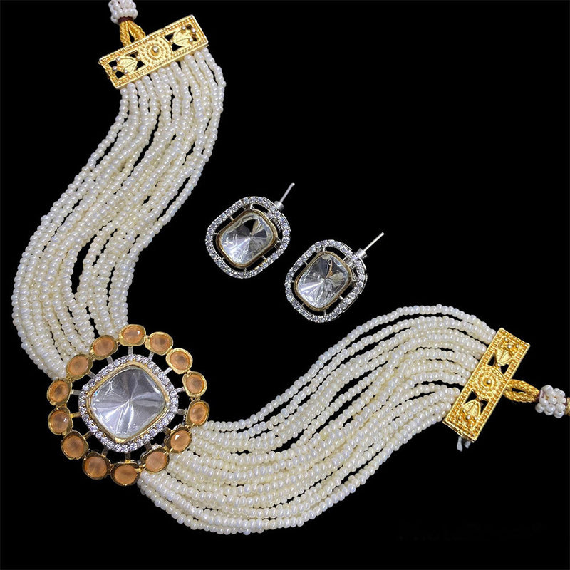 Manisha Jewellery Crystal Stone & Beads Choker Necklace Set