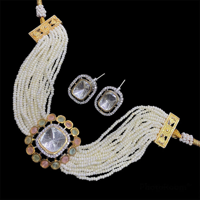 Manisha Jewellery Crystal Stone & Beads Choker Necklace Set