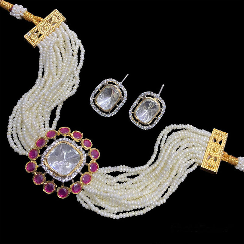 Manisha Jewellery Crystal Stone & Beads Choker Necklace Set