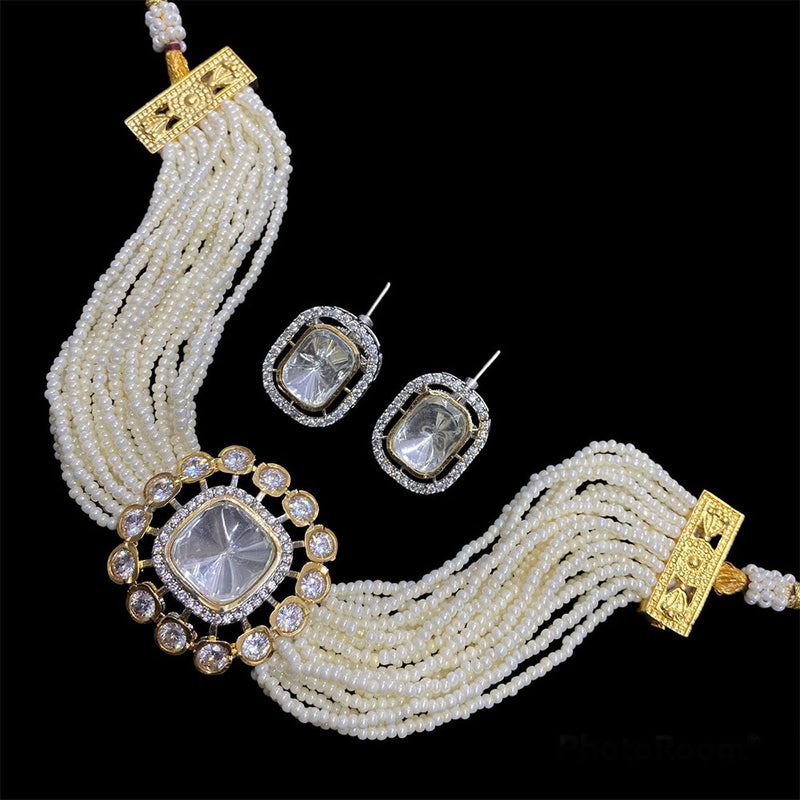 Manisha Jewellery Crystal Stone & Beads Choker Necklace Set