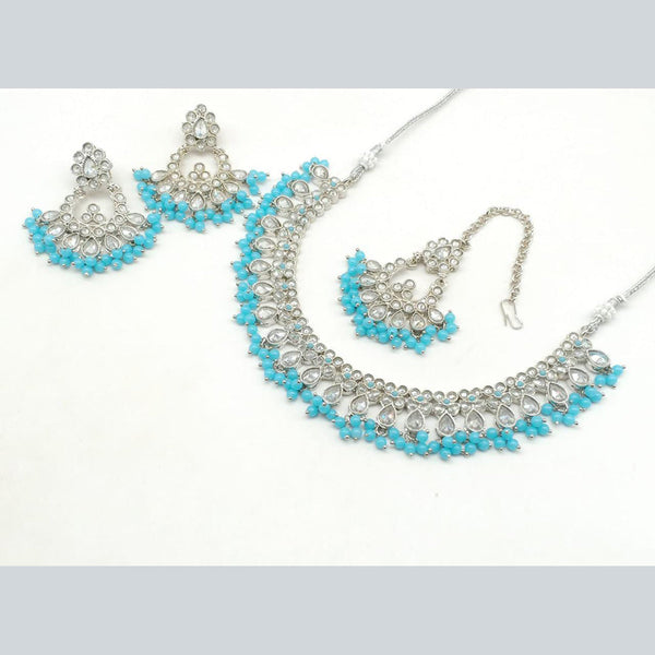 Manisha Jewellery Silver Plated Crystal Stone Necklace Set