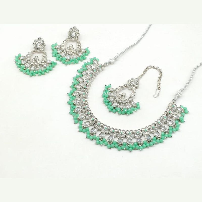 Manisha Jewellery Silver Plated Crystal Stone Necklace Set