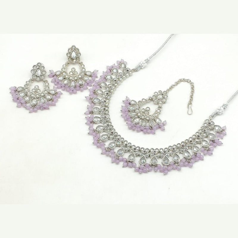 Manisha Jewellery Silver Plated Crystal Stone Necklace Set