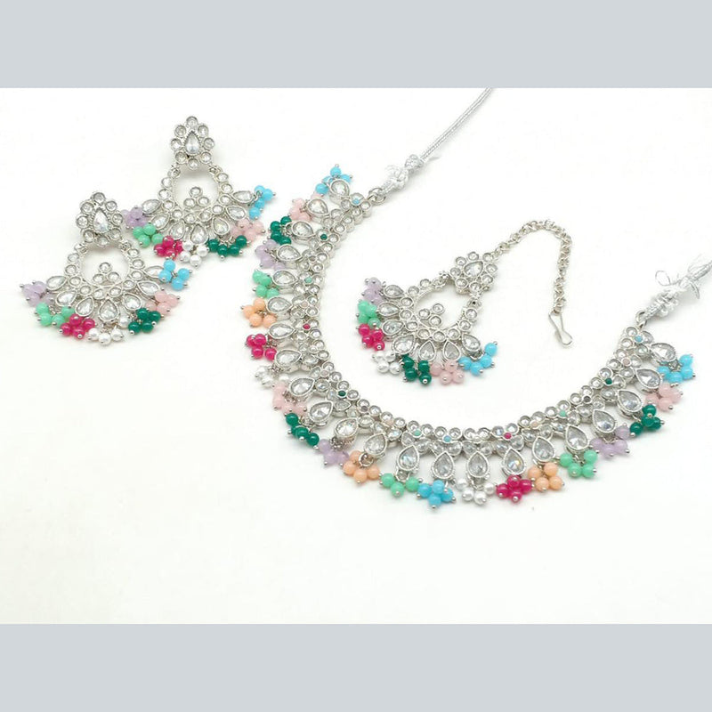 Manisha Jewellery Silver Plated Crystal Stone Necklace Set