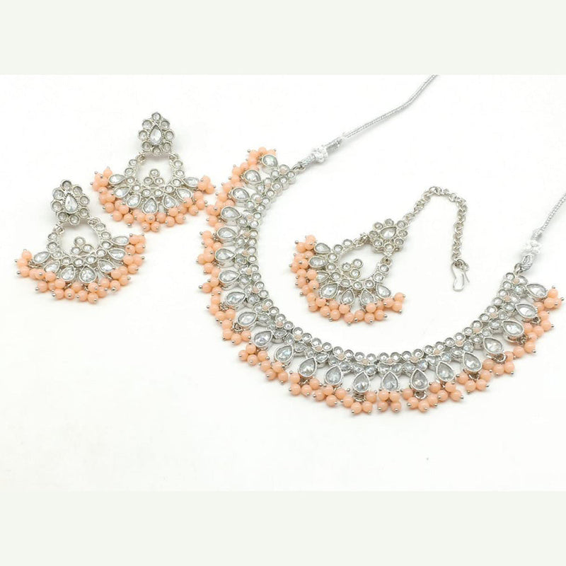 Manisha Jewellery Silver Plated Crystal Stone Necklace Set