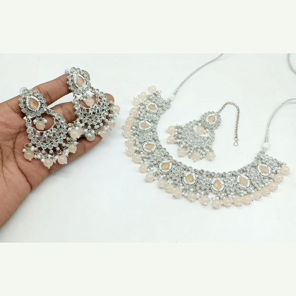 Manisha Jewellery Silver Plated Crystal Stone Necklace Set