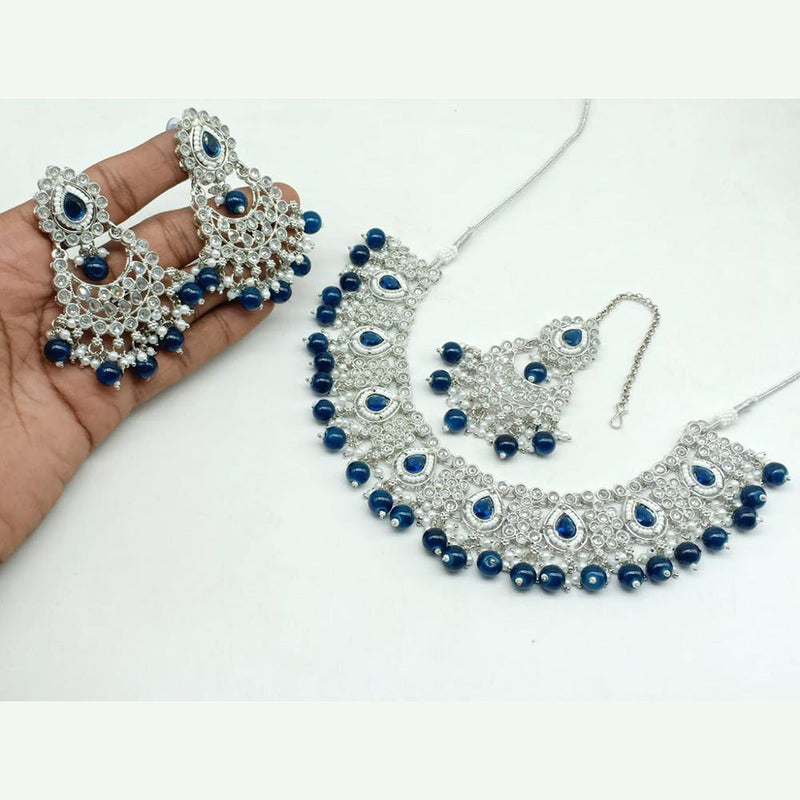 Manisha Jewellery Silver Plated Crystal Stone Necklace Set