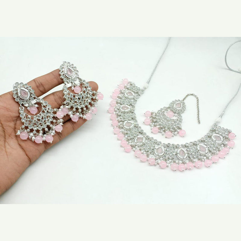 Manisha Jewellery Silver Plated Crystal Stone Necklace Set