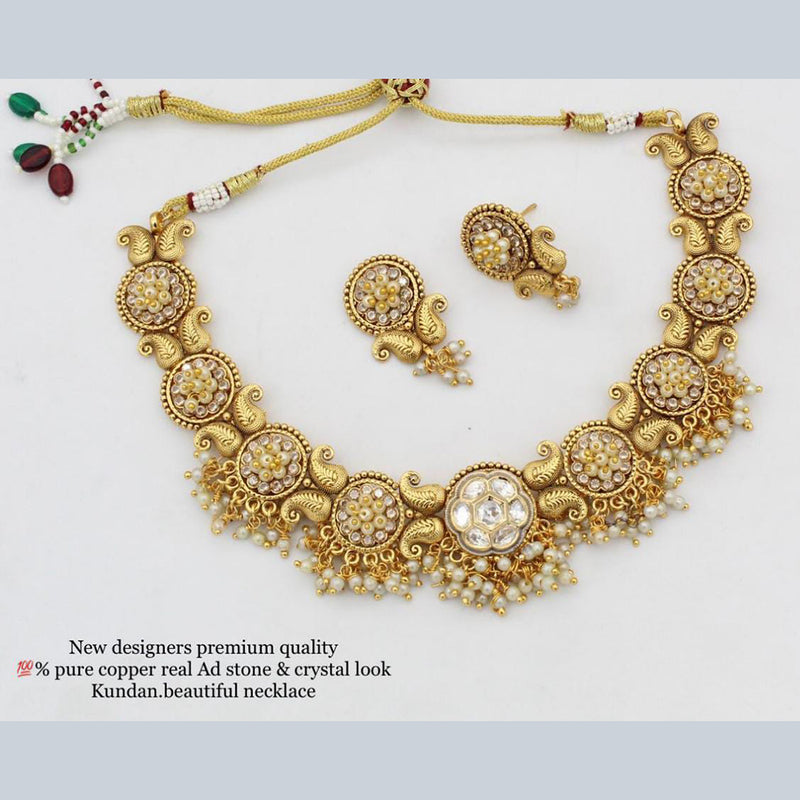 Manisha Jewellery Copper Gold Plated Crystal Stone Necklace Set