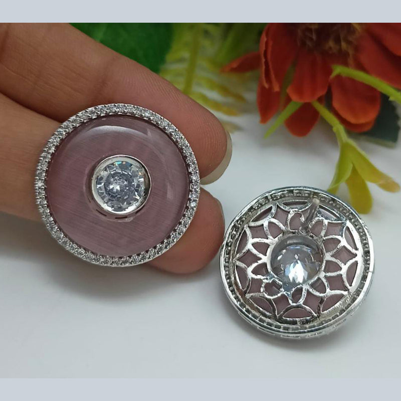 Manisha Jewellery Silver Plated AD Stone Stud Earrings