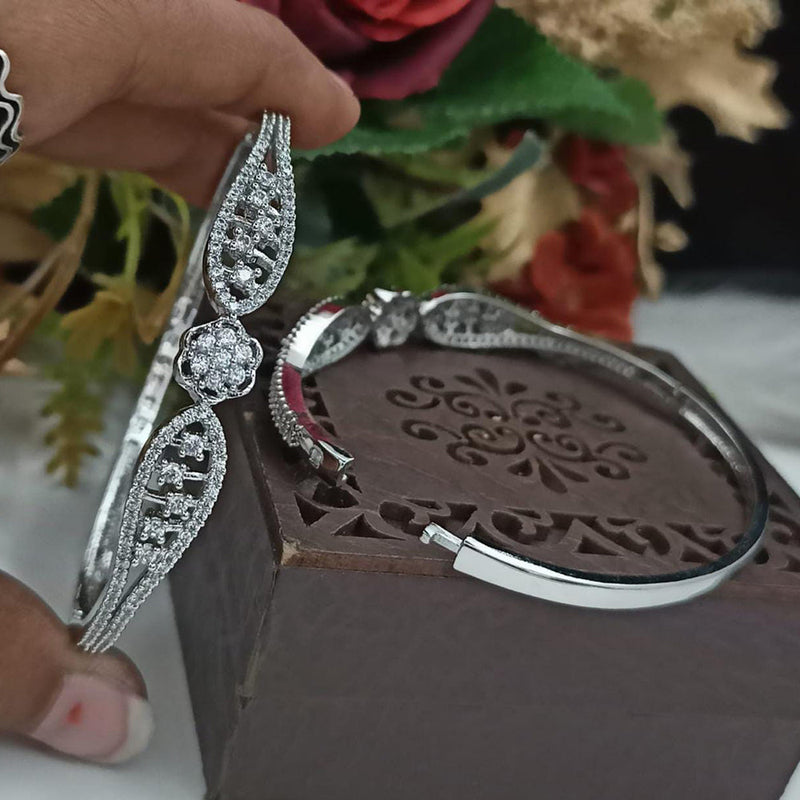 Manisha Jewelley Silver Plated AD Stone Bracelet