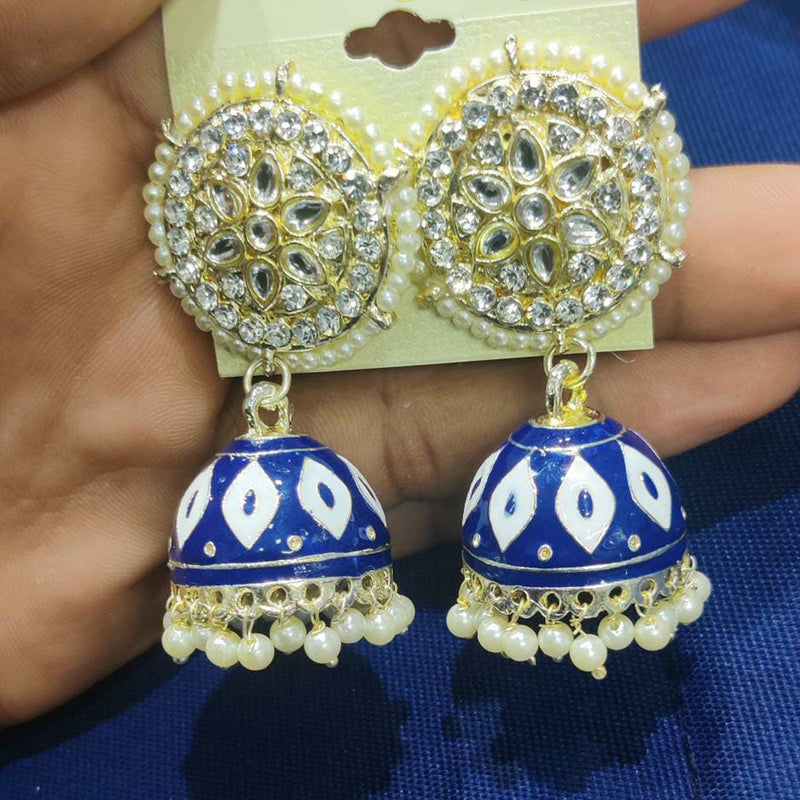 Manisha Jewellery Gold Plated Meenakari Jhumki Earrings