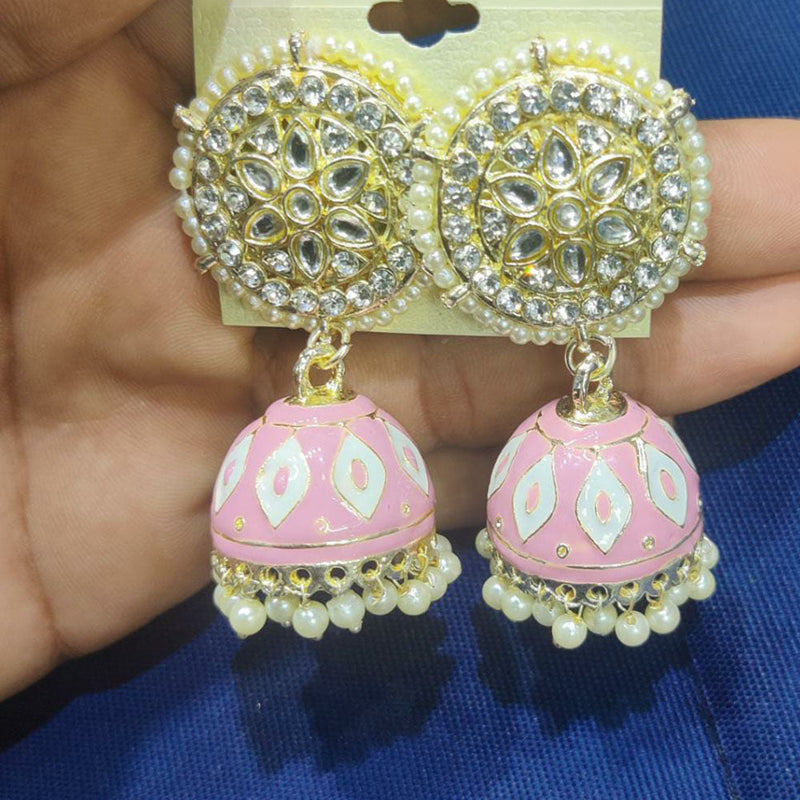 Manisha Jewellery Gold Plated Meenakari Jhumki Earrings