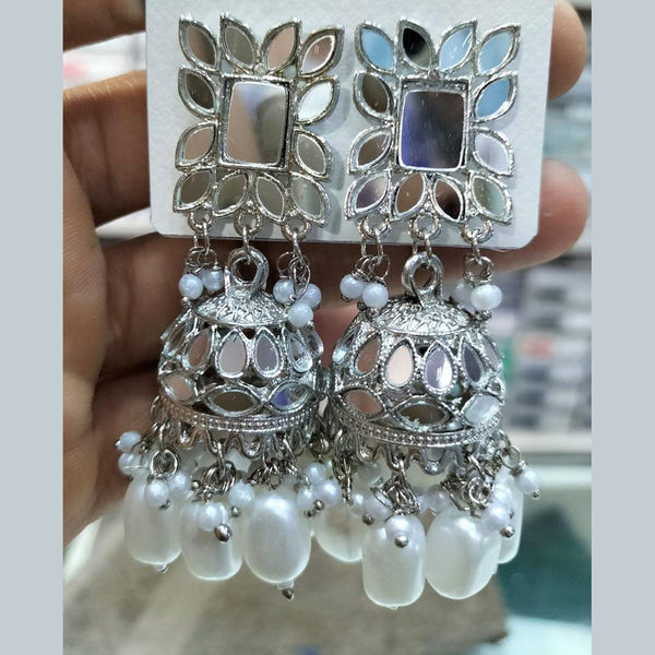 Manisha Jewellery Silver Plated Mirror Jhumki Earrings