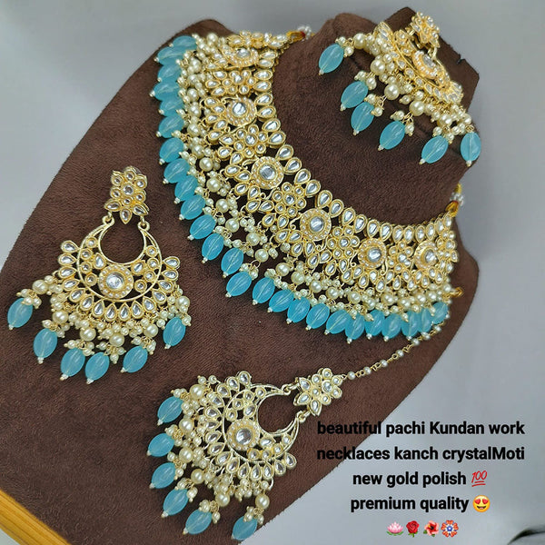Manisha Jewellery Gold Plated Kundan & Beads Necklace Set