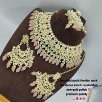 Manisha Jewellery Gold Plated Kundan & Beads Necklace Set