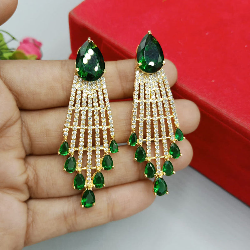 Manisha Jewellery Gold Plated AD Stone Dangler Earrings