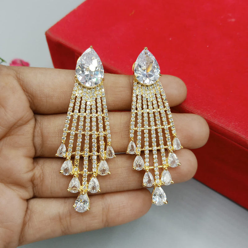 Manisha Jewellery Gold Plated AD Stone Dangler Earrings