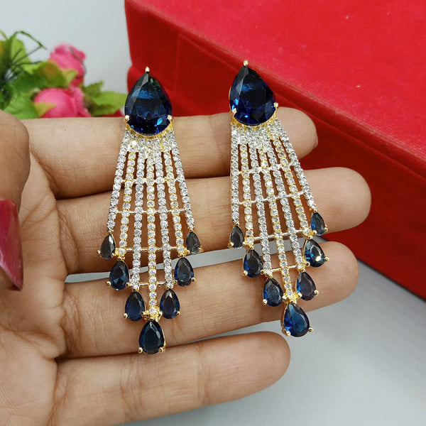 Manisha Jewellery 2Tone Plated AD Stone Dangler Earrings