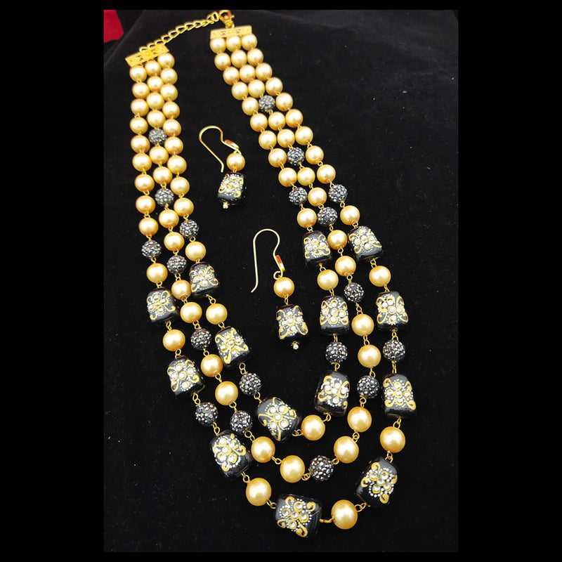 Manisha Jewellery Gold Plated Pearl Necklace Set