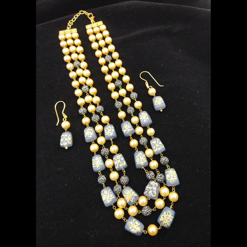 Manisha Jewellery Gold Plated Pearl Necklace Set