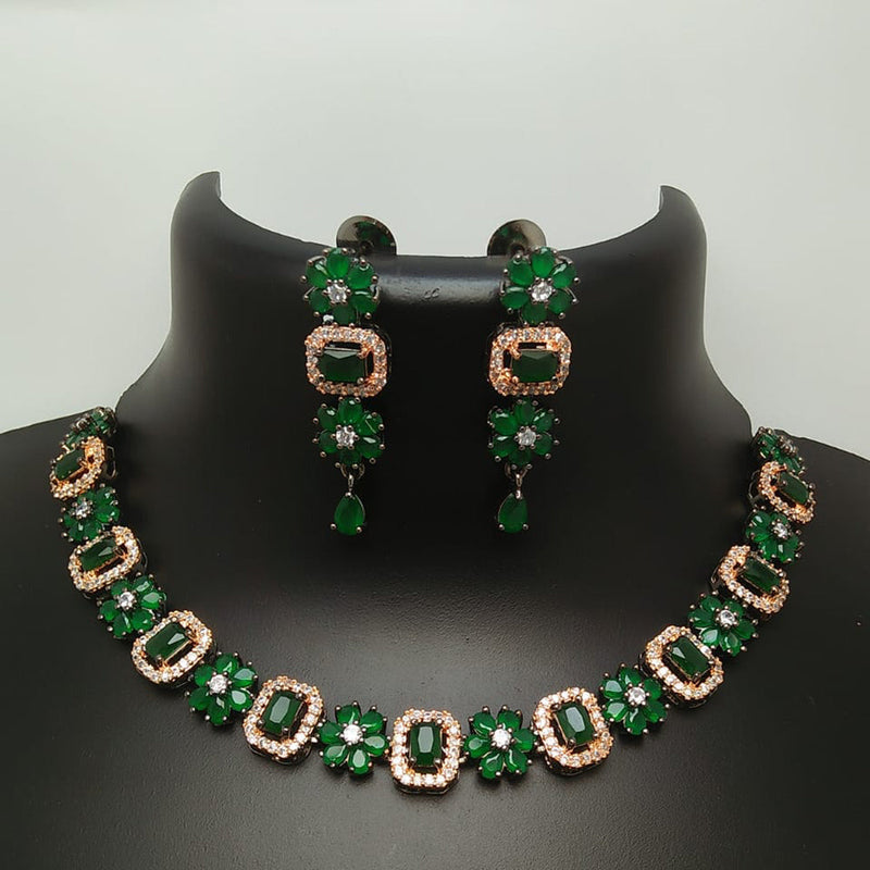 Manisha Jewellery Rose Gold Plated AD Stone Necklace Set