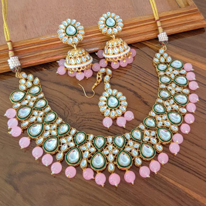 Manisha Jewellery  Gold Plated Kundan Stone Necklace Set