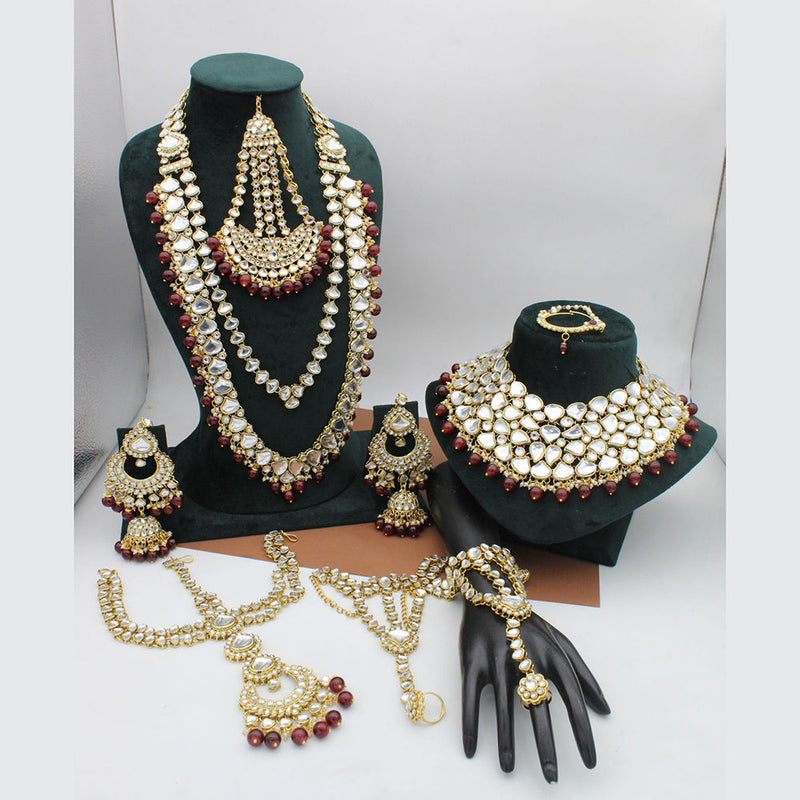 Manisha Jewellery Gold Plated Kundan Stone  Bridal Set