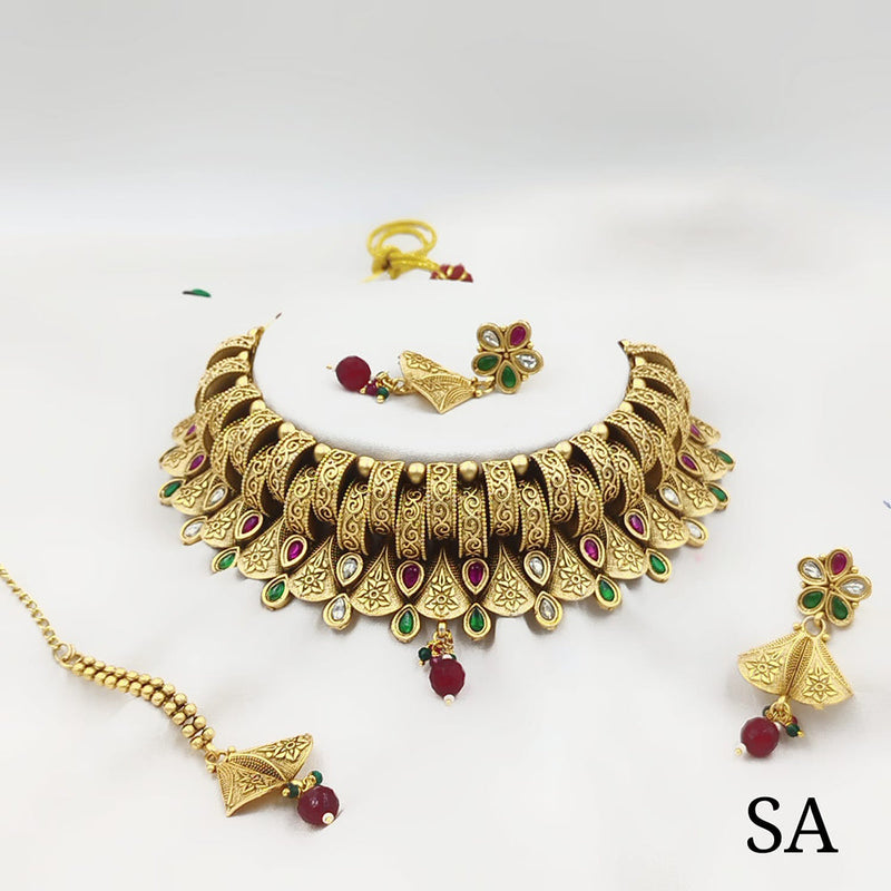 Manisha Jewellery Gold Plated Choker Necklace Set