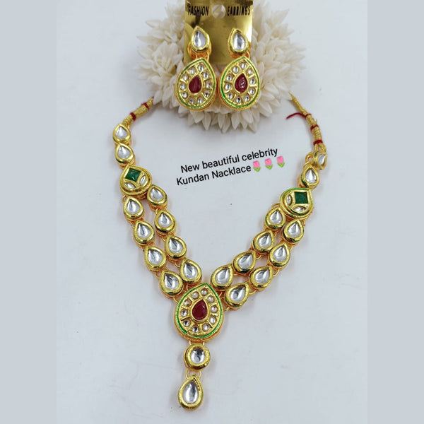 Manisha Jewellery Gold Plated Kundan Stone Necklace Set