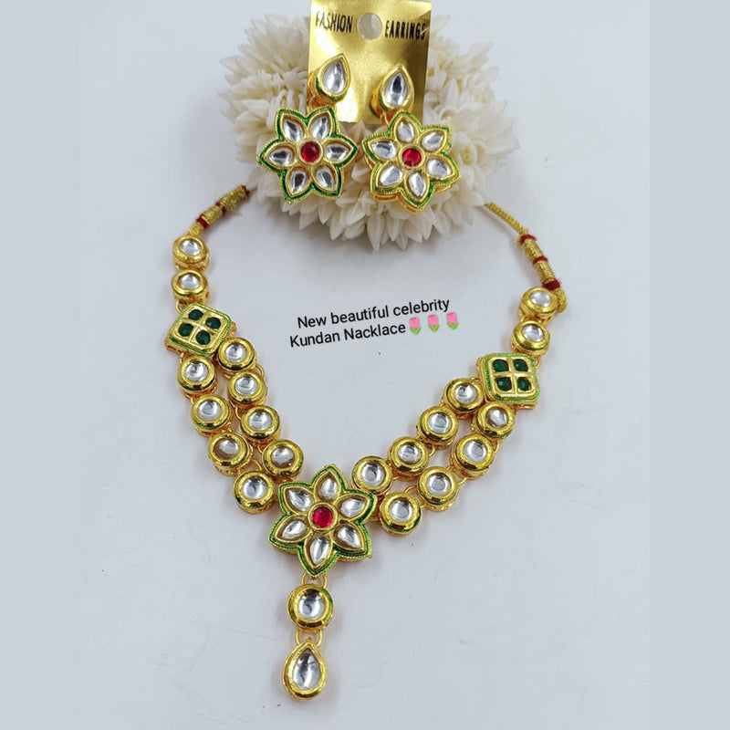 Manisha Jewellery Gold Plated Kundan Stone Necklace Set