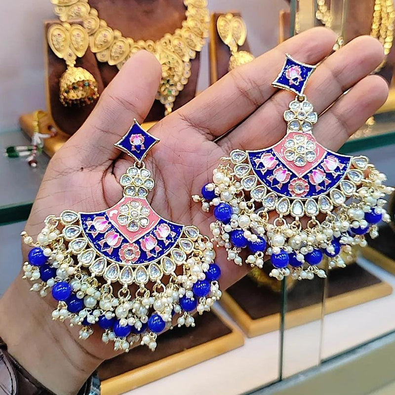 Manisha Jewellery Gold Plated Meenakari Dangler Earrings