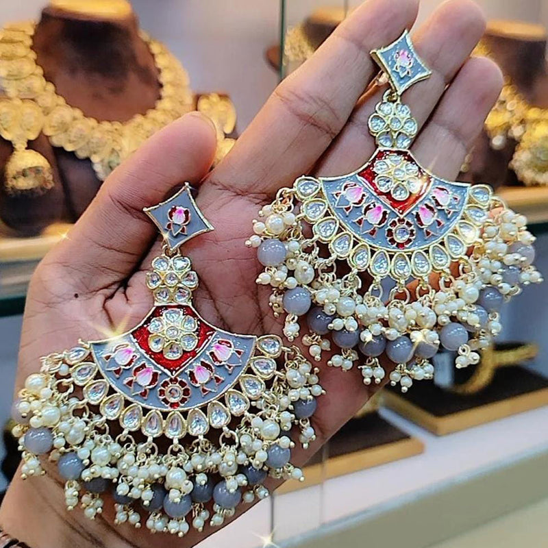 Manisha Jewellery Gold Plated Meenakari Dangler Earrings