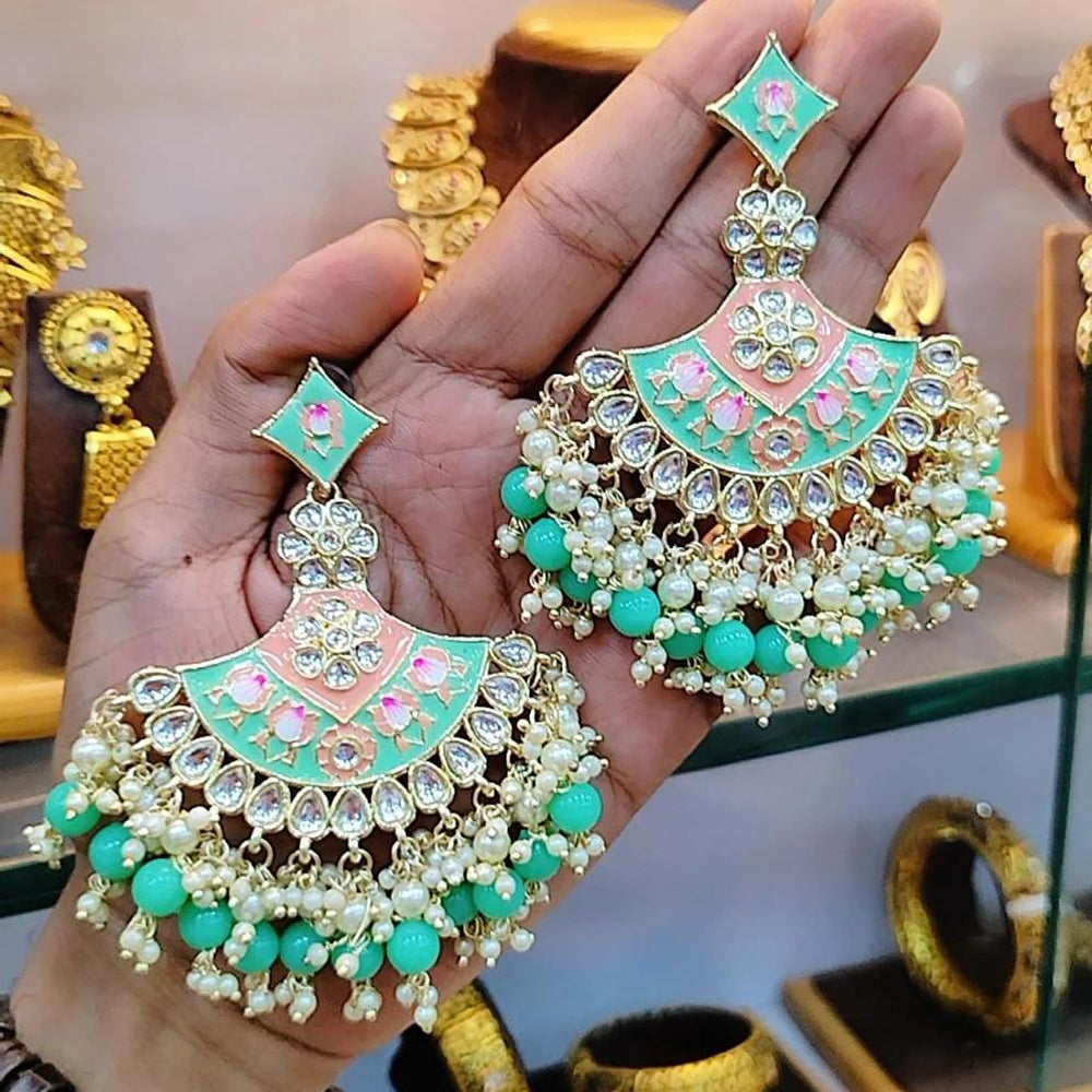 Manisha Jewellery Gold Plated Meenakari Dangler Earrings